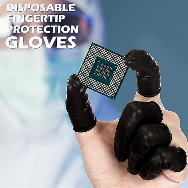 800 st Fingerkondomer i Latex, Engångs, Svarta, Antistatiska, Skyddande Fingertoppar, Gummi Fingerhylsor