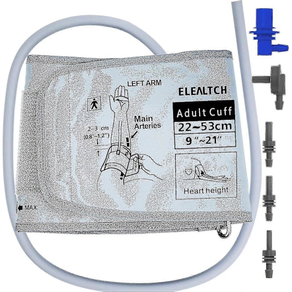 Manschett Kompatibel med Omron 9-21 tum (22-53 cm) XL Tryck Vuxen Arm BP Ersättningsmanschett för Stor Arm, Grå-bra