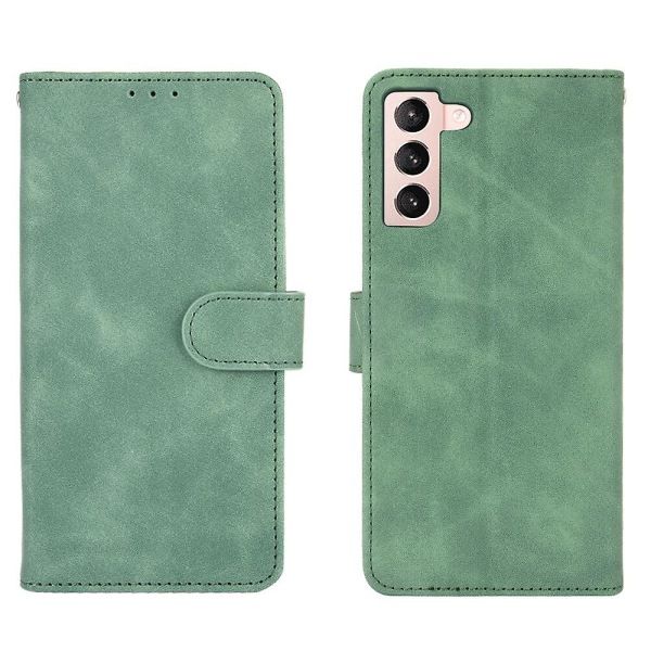 Fodral för Samsung Galaxy S21 Plus Omslag Premium Läder Med Kortfack Flip Folio Magnetiskt Fodral Etui Coque - Svart Grön
