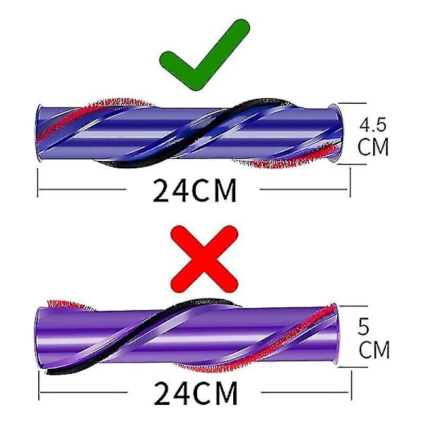 Rullborste för Dyson V6 V7 Sv11 Animal Ersättningsdel Tillbehör -968266-02 968266-04