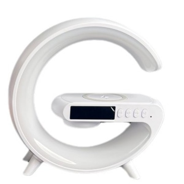 Multifunksjonell Trådløs Ladingsplate Stativ Høytaler TF RGB Nattlampe 15W Hurtigladingstasjon for iPhone Samsung Xiaomi Huawei