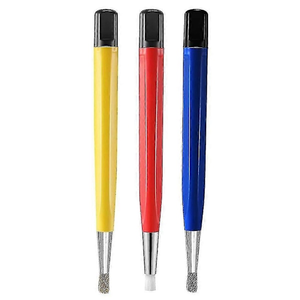 3 stk. Fiberglas Stål Ridsepen Fiberbørster Poler Uret Rust Snavs Fjern Smykker C