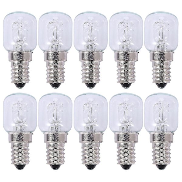 10x E14 Høytemperaturpære 500 Grader 25w Halogen Boblepære