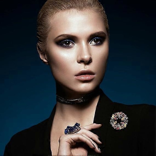 Värikkäät Kristalli Brooch-Neulat Strassinen Brooch-Korut Lahja Naisille Tytöille Ruusun Kukkakoristeinen Brooch-Neula Käsintehty Ruusun Kukkakoristeinen Brooch