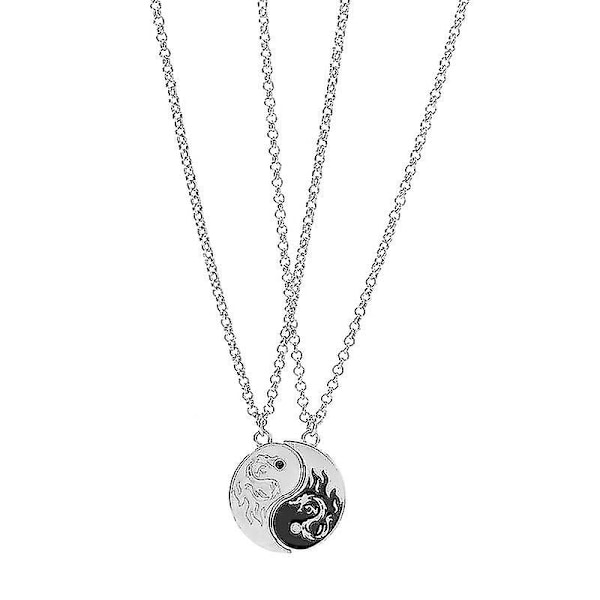 Yin och Yang-halsband för män, kvinnor och tonåringar, klassiskt smycke med taoistisk symbol