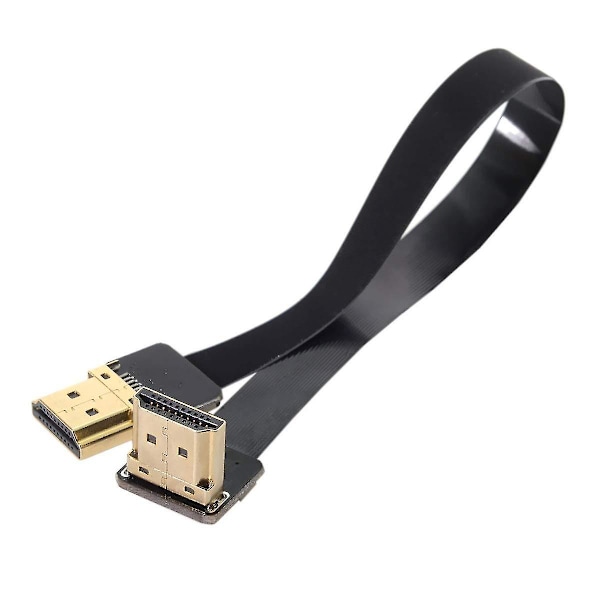 Cyfpv Fpv Hdmi Han til Hdmi Han Vinklet 90d Hdtv Fpc Flad Kabel til Luftfotografering Fpv Hdtv Multicopter (20cm)