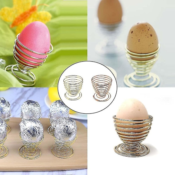 Eggkoppsett med 4, Eggkopper, Eggkoppholder i rustfritt stål
