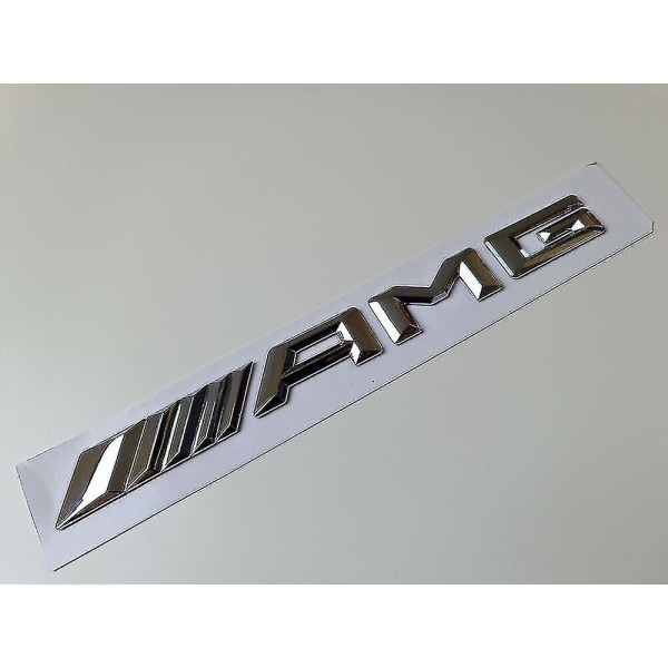 Mercedes AMG Silver Chrome Bakre Boot Badge Emblem - Ny stil