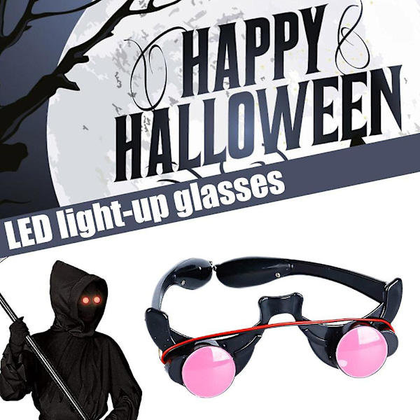 LED-valaistut hehkuvat lasit hauskoilla punaisilla silmillä Halloween-cosplay-tarvikkeet