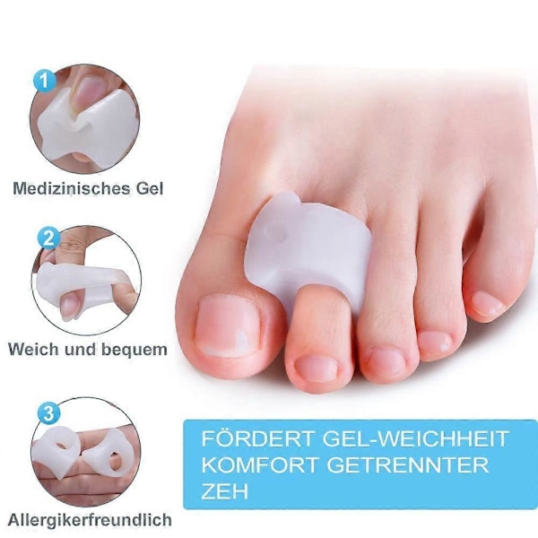 [10x] Tåseparator, Tåseparatorer Ortos för Överlappande Tår, Hallux Valgus, Hammartå