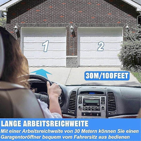 2-pak 433,92 MHz Garageportsender kompatibel med Standard Steel Entrematic RCU 433-2, RCU 433-4, E