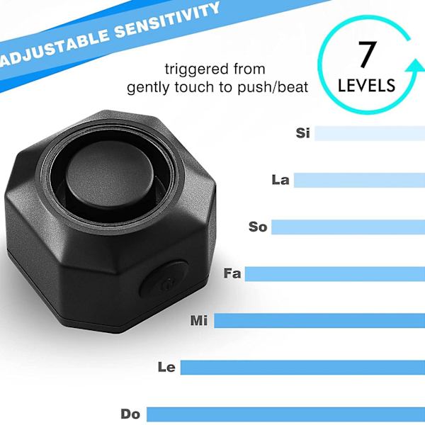 USB-laddningsbart cykellarm med fjärrkontroll, 110db högt trådlöst stöldskydd Vibrationsrörelsesensor Veh