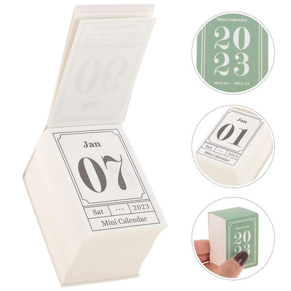 Miniatyr Skrivbords kalender 2023 Daglig Kalender Lätt Att Riv Av Mini Skrivbords Stativ Kalender Dekoration För Hem Kontor Skolmaterial Grön