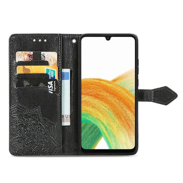 For Samsung Galaxy A13 4G Mandala Blomst Preget Lær Telefondeksel