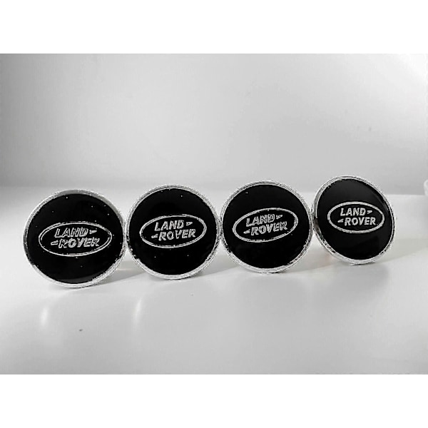 4 X Land Rover Centerkapsler Sort Range Rover Sport Evoque Velar Discovery 63mm a