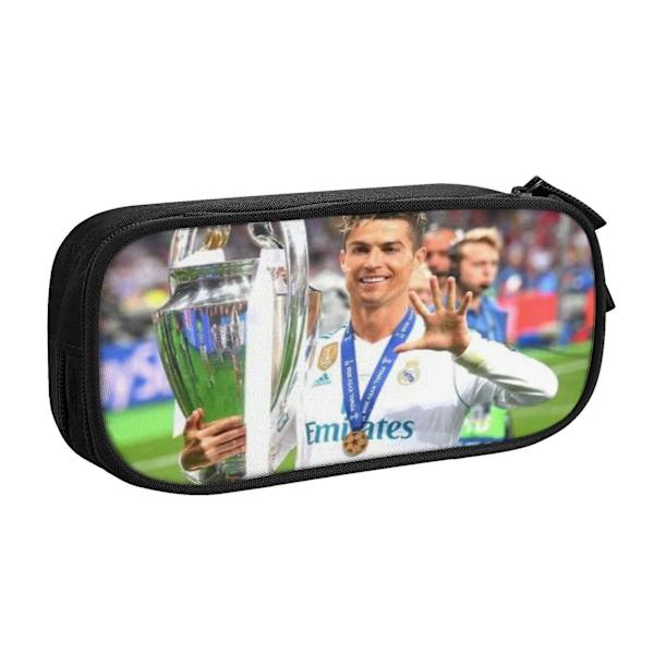 r937 CR7 Ronaldo Fodbold Penneetui Pennetui Penneholder til Studerende Stor Taske Studerende Skolegaver RSc937