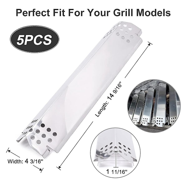 Grillvarmeplade, Brandbarriere Emalleret Varmeplade Rustfrit Stål Grillvarmetelt, Flamme Mash til Nexgrill 720-0888