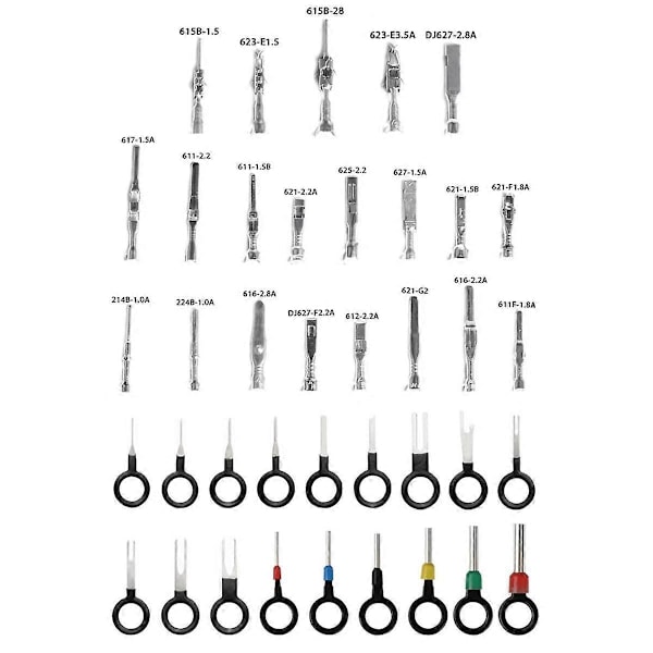 340 kpl 1/1.5/1.8/2.2/2.8/3.5 mm Liitäntänastat Johtosarjan Nastat Uros Naaras Autojen Sähköliitäntä