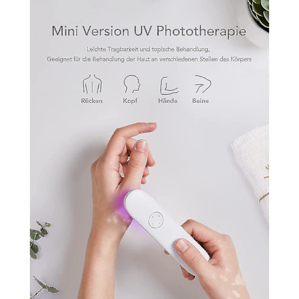 Led Steriliseringslampe Mini 311nm Håndholdt Fototerapi Lampe Bærbar Smalbånds Uv Fototerapi Lampe Med Timer Sikkerhedsbriller