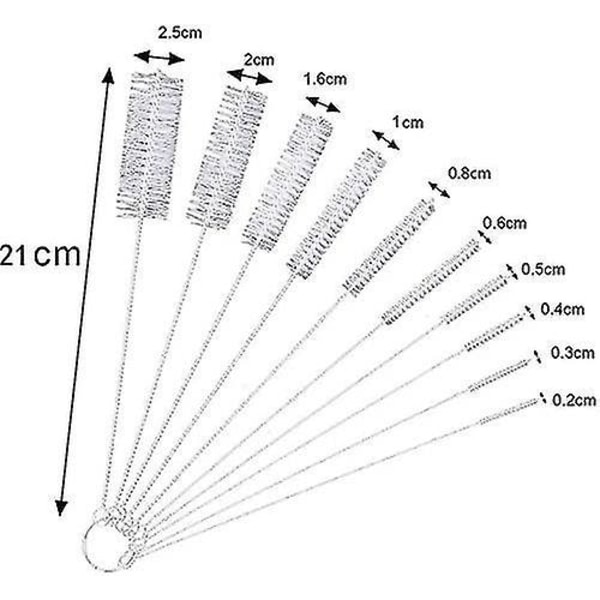 Nylon Pipe Rengjøringsbørste Sett - 10 Stykker, Ideelt for Vannkoker Tute, Tekanne Dyserengjøring