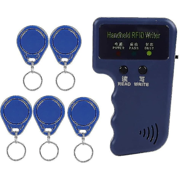 RFID-kortkopierare, bärbar handhållen RFID-ID-kortduplicerare, kopierare och skrivare med 5 taggar, Guanguan