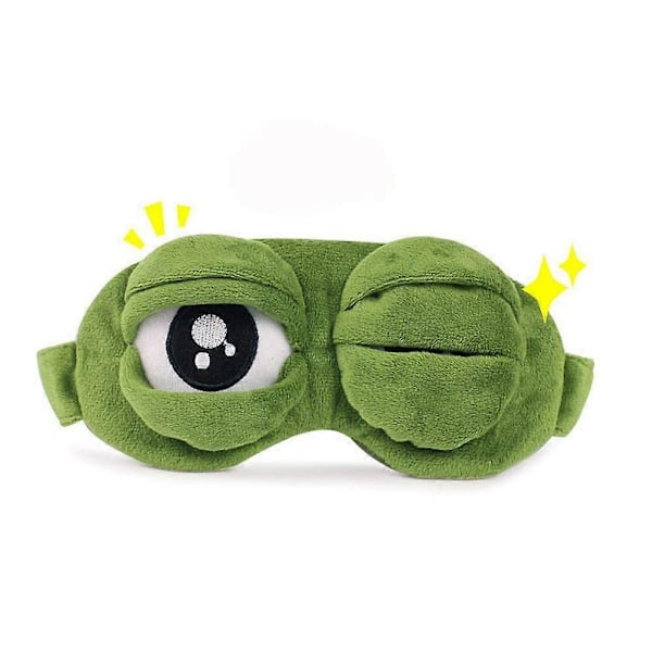 Ledsen Groda 3D Sovmask Vadderad Skugga Överdrag Sovande Vila Rolig Ögonbindel