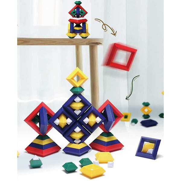 Rakennuspalikat Lelut 3d Puzzle Aivotestit Pyramidi Nopeuskuutiot Lelut 30 Osan Sarja Bl