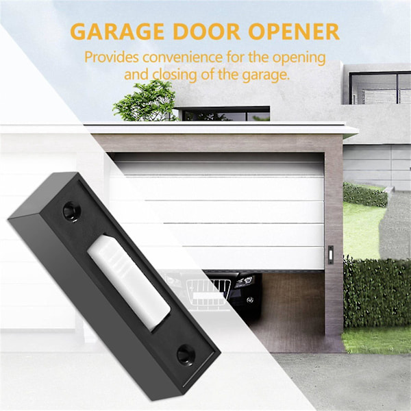 2 stk. Universal Garagedøråbnerkontakt 41a4166 Knap Sort Finish Med Hvid