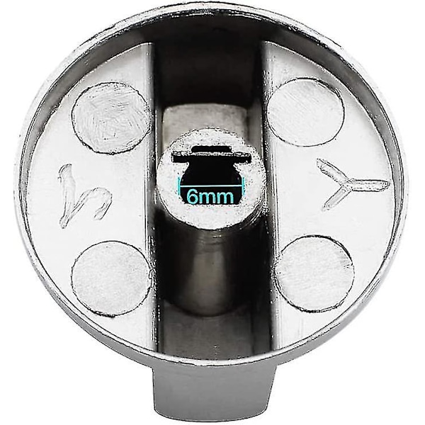 6 stk. Universelle Metal Kontrolknapper Gasovn Knob 6mm Universelle Kontrolknapper Komfur Knob Til Gasovn Komfur Ovn Kogeplade