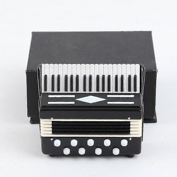 2024, Miniatyr Trekkspill med Eske Mini Instrument Replika Samleobjekter Miniatyr Dukkehusmodell Hjemmedekor