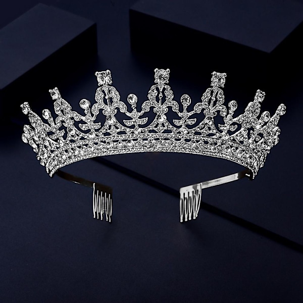 Dronning Elizabeth Rhinestone Krystall Bryllup Pageant Prom Tiara Krone Replika, Dronningkrone For Kvinner Jenter Tiara For Bryllup Halloween Fødselsdag