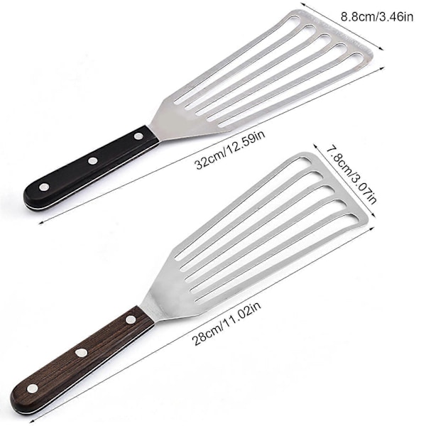 Stekspade för kök, fiskskrapa, halkfri köksredskap, slitsad fiskspade i rostfritt stål för grillning, lyftning, matlagning och stekning
