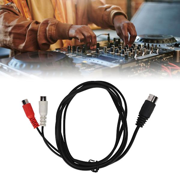 DIN 5-pin hann til 2 RCA hunn kabel Profesjonell RCA adapterkabel for gammelt lydutstyr 1,5m