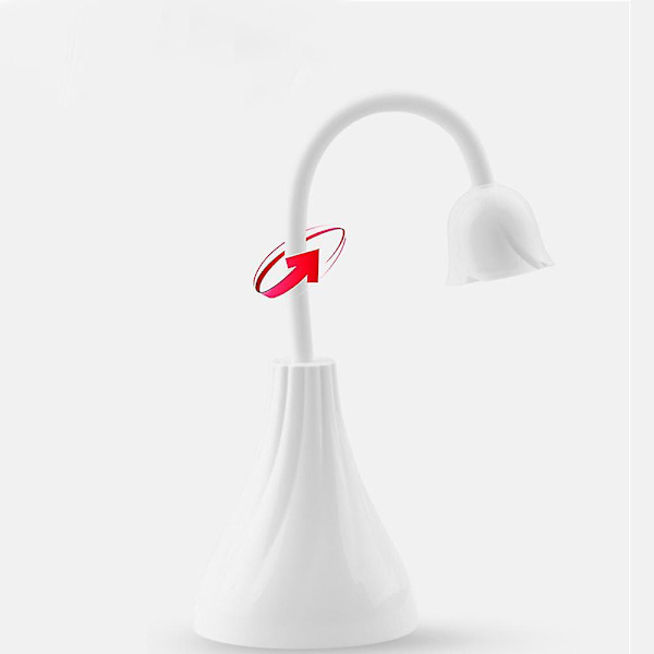 LED UV-neglelampe, Mini Roseblomst Håndfri Lampe Svingbar Negletørker Rask Tørking Neglelakk Herdelampe Svanehalslys Blitsherdelampe For Hjem DIY