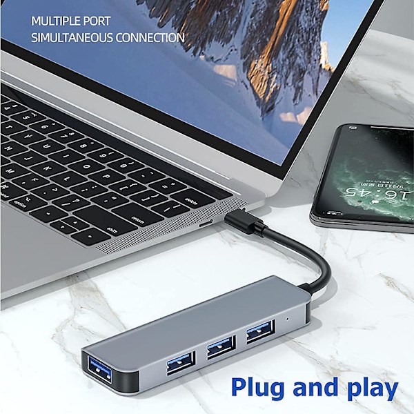 USB 3.0-hub, 4-portar USB 2.0 Ultratunn Datahub för Macbook, Mac Pro/mini, Imac, Surface Pro, XPS, Notebook PC, USB-minnen, Extern Hårddisk