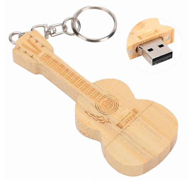 Gitarr USB-minne 32GB - Bärbar träminnespinne för datordelar (Modell: CM1001)
