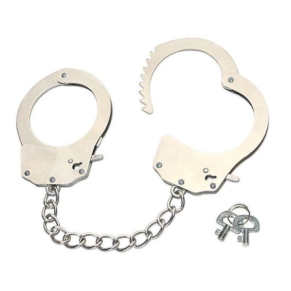 1 st Handbojor i Metall, Leksak för Barn med 2 Nycklar, Festtillbehör, Klädaccessoarer, Handbojor (Plush Rosa)