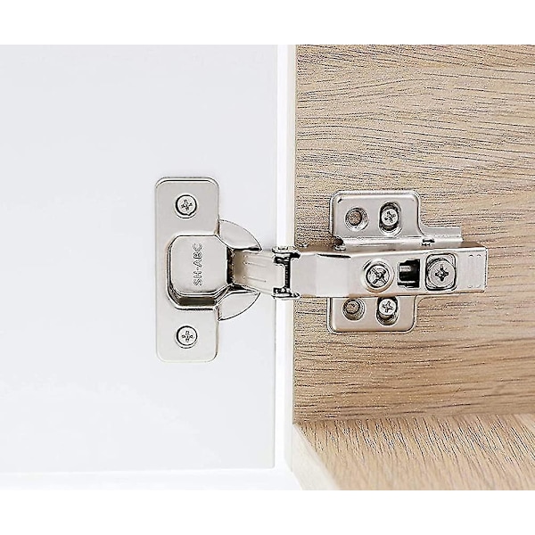Rulluppsättning med 4 gångjärn för skåpsdörr, möbeldörr, böjd vinkel, långsam