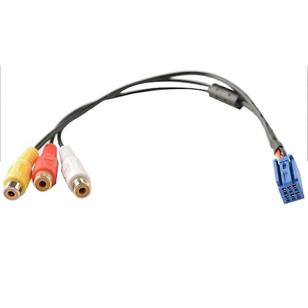 Bil Hunn Audio Video AV-In Kabel Ledning for Hovedenhet 6Pin Blå A/V Port 3040