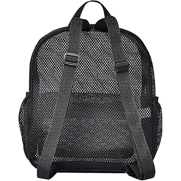 Mini Mesh Rygsæk, Klar Mesh Rygsæk Til Pendling, Svømning, Rejser, Strand, Udendørs Sport Sort