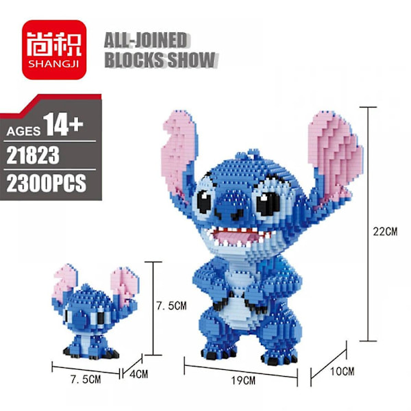 2300+ Mini Klossar Leksaker Stitch Diamant Byggstenar Micro Stitch Söt 3D Modell Lilo & Stitch för Barn Nano Block