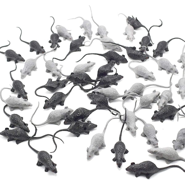 Katea 20 Pcs Mini Simulated Mouse Model Realistic Terror Plastic Mouse Figurines Small Fake Mouse For Novelty Toy Kids' Halloween Toy Joke Prank