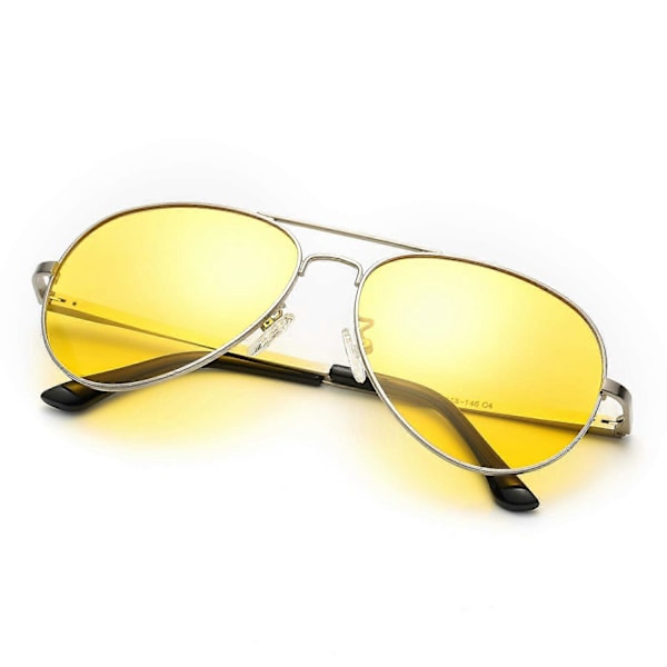 Night Driving Glasses, Night Vision Anti Glare Safety Glasses Polarised Yellow Lens for Day and Night Driving, UV400 Protection