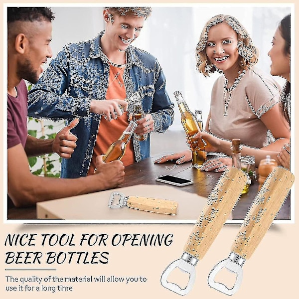 2024, 50 stk Træ Vin Flaskeåbner Rustfrit Stål Flaskeåbner Træ Håndholdt Heavy Duty Bartender Flaskeåbnere Cider Flaskeåbner Graveret Gave