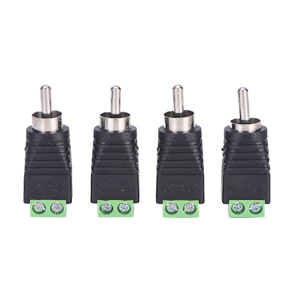 4 stk. Højttalerkabel til Audio Han RCA Stik Adapter Jack Plug Professionel Design Hfmqv