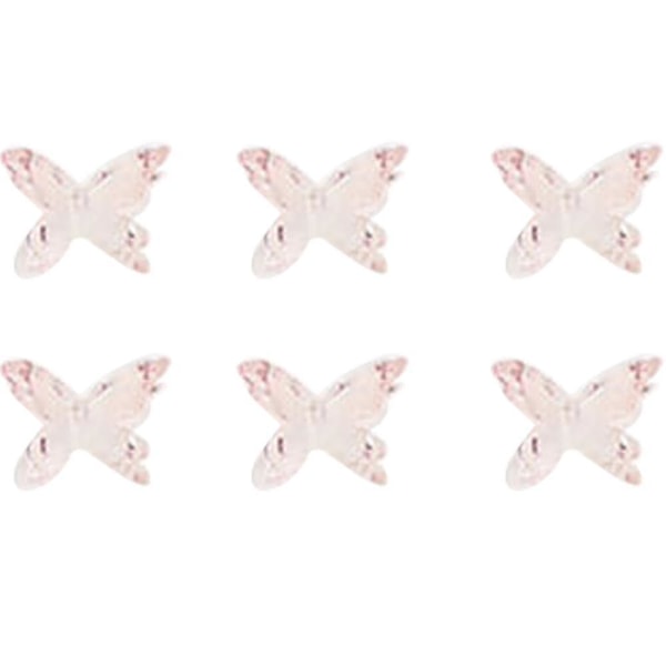 3D nagelkonst nagelfjäril ros nagelkonst charm, färgglad nagelkonst glitter med strass faux pärla nagelklistermärken för flickor diy hantverk smycken blomma
