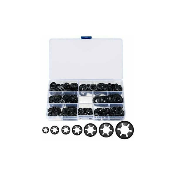 340-pack Starlock-brickor, låsbrickor, snabbtrycksspärrbrickor - M3/M4/M5/M6/M8/M10/M12, svart