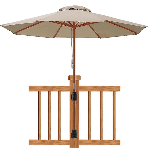 Robust Terrasseparasolholder, Parasolstand Parasol Klemme Montering Beslag til Dækreling, Montering til Dæk 2 stk