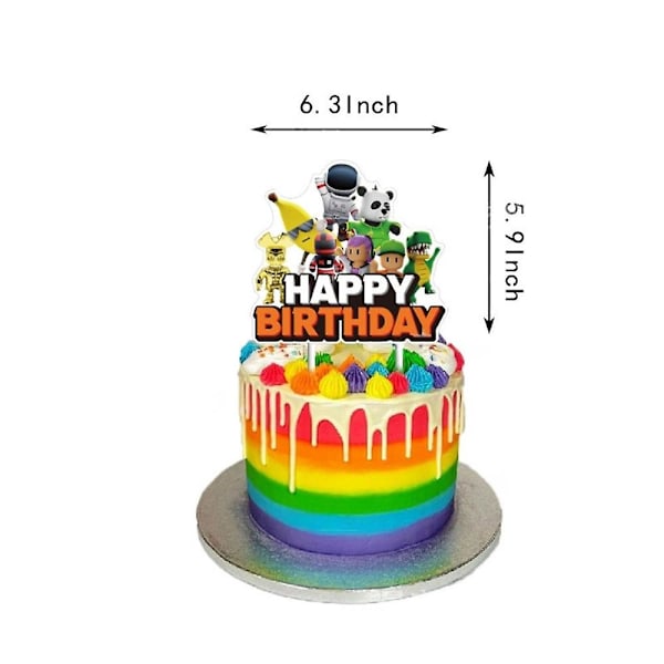 Stumble Guys Lasten Syntymäpäiväjuhlat Koristeet Tarvikkeet Sarjat Sisältää Onnellinen Syntymäpäivä Bannerit Ilmapallot Kakku/Cupcake Topperit Sarja