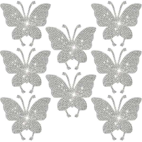 8 stk Krystal Klistermærker til Biler, Bling Rhinestone Paw Dekaler, Bulk Krystal